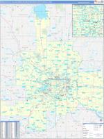 Minneapolis St. Paul Bloomington Metro Area Wall Map Zip Code